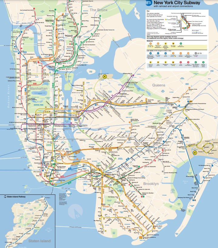 ニューヨーク観光｜メトロの路線図