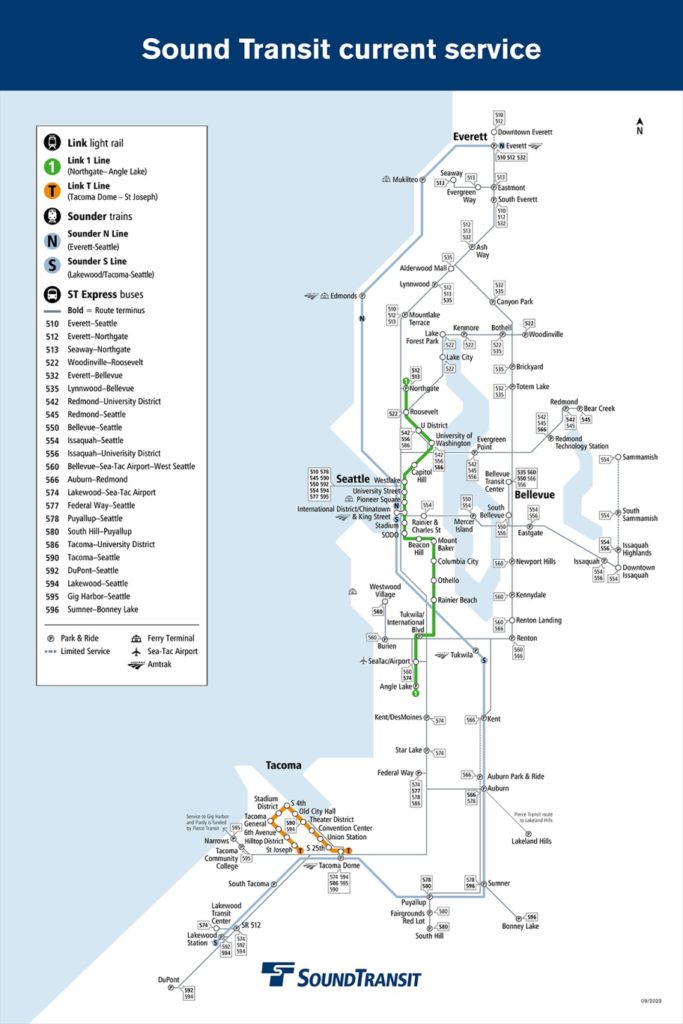 シアトル観光｜公共交通機関のマップ